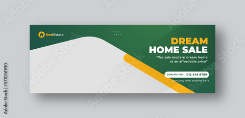 Real estate social media facebook cover web banner template