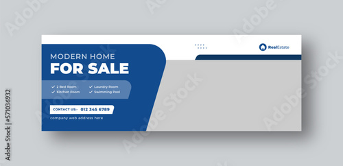 Real estate social media facebook cover web banner template