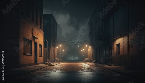 dark road with nobody at midnight time  idea for background backdrop  wallpaper  Generative Ai