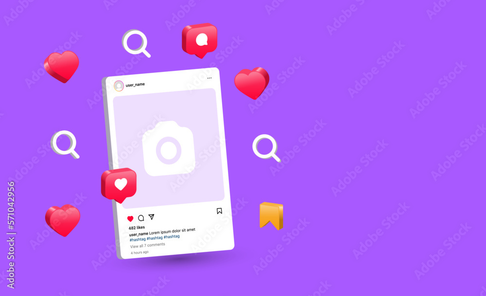 instagram mockup social media post template frame, instagram feed web