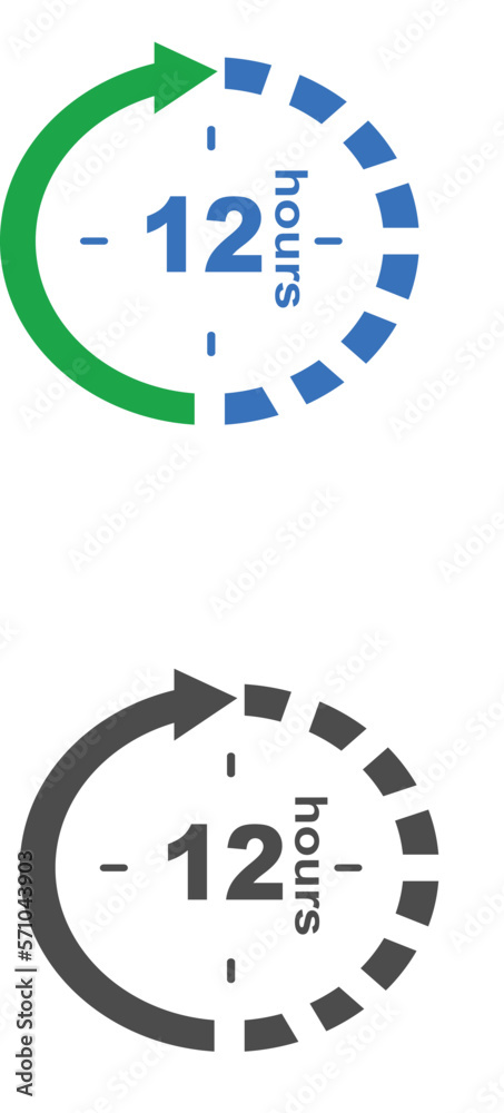 12 Hours Time Sign Vector Suitable For Open Time Shipping Time Refund 12 Hours Time Sign Vector Suitable For Open Time Shipping Time Refund