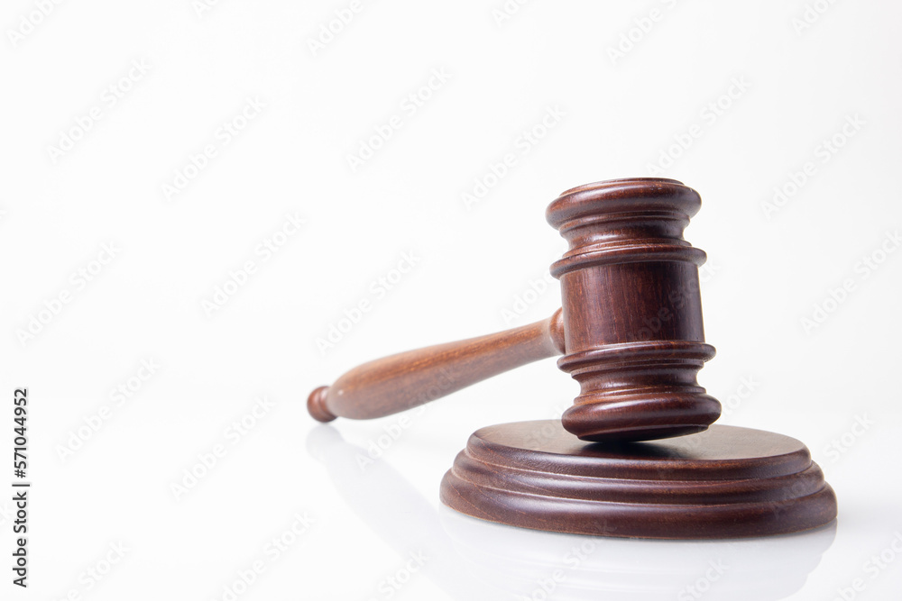 Judge gavel on white background. Law and justice background Judge gavel on white background. Law and justice background