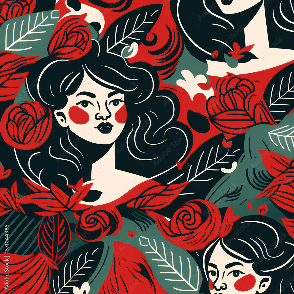 women seamless colorful pattern background 