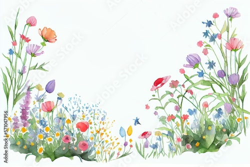  A watercolor illustration of a spring field  Watercolor style   AI Generated