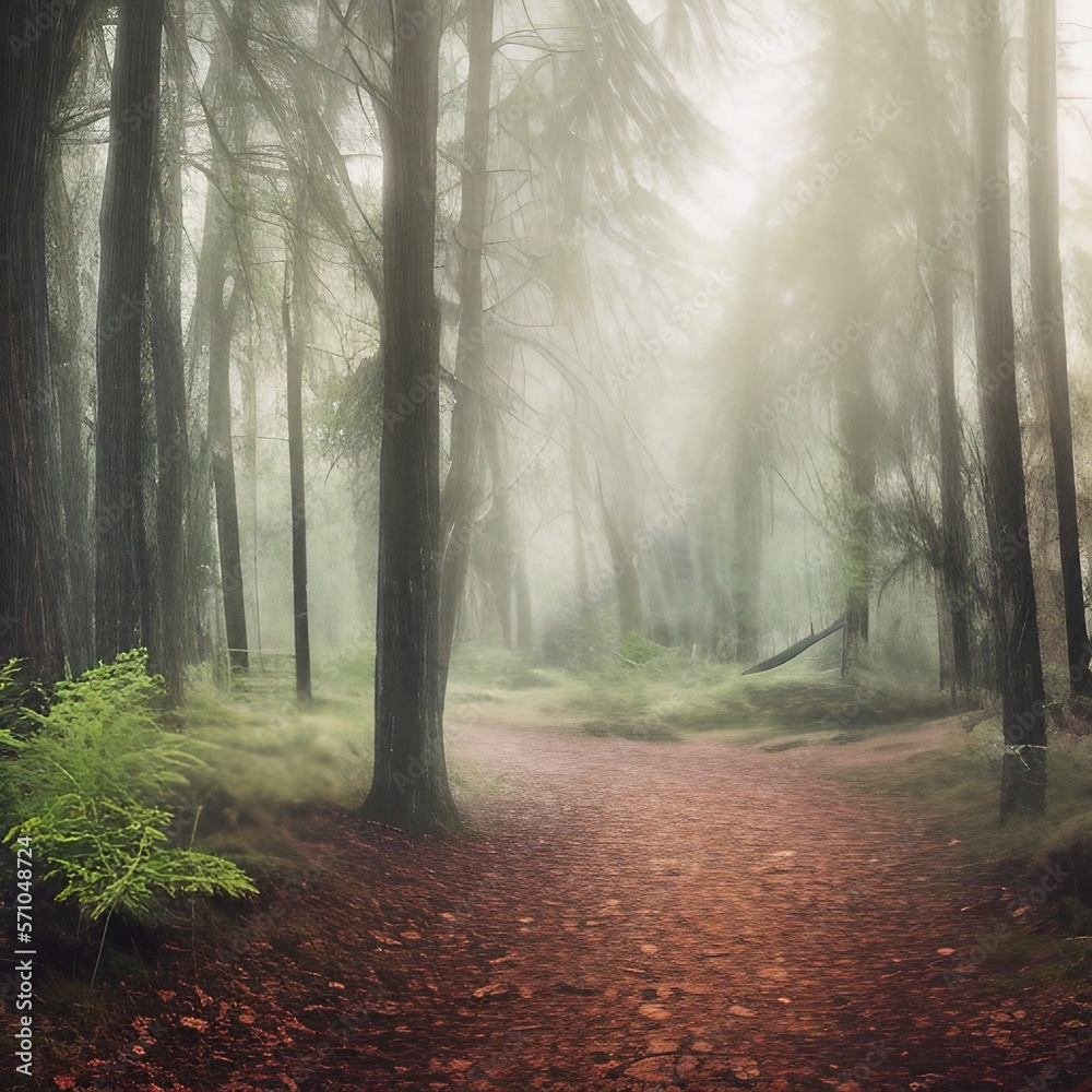 Fototapeta premium Mysterious Forest That Inspires Wanderlust k hyperrealistic highly detailed