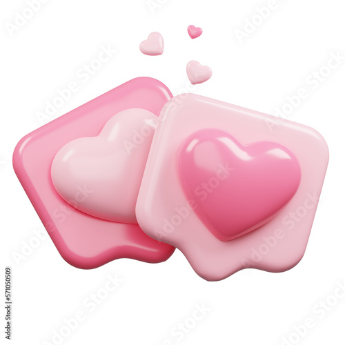3D rendering valentine's day decoration