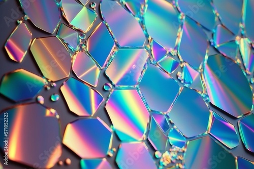 An Iridescent Hologram Glass Material Background. 