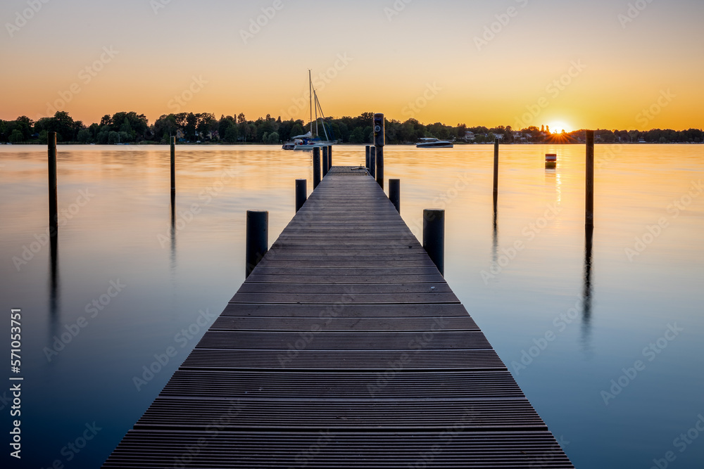 Obraz premium Sonnenuntergang an der Havel, Berlin Grunewald