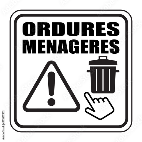 Logo ordures ménagères.