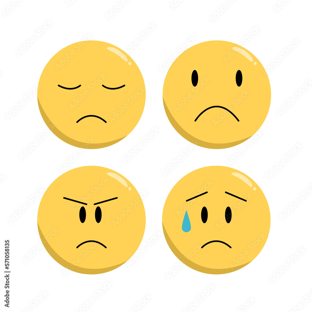 Set Of Emoji Flat Icon Set Of Emoji Flat Icon