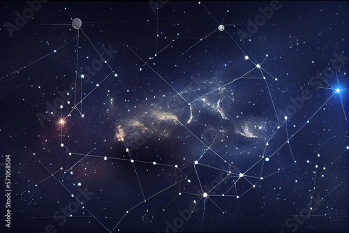 Space and galaxy astrology or astronomy background with star constellations.  photo
