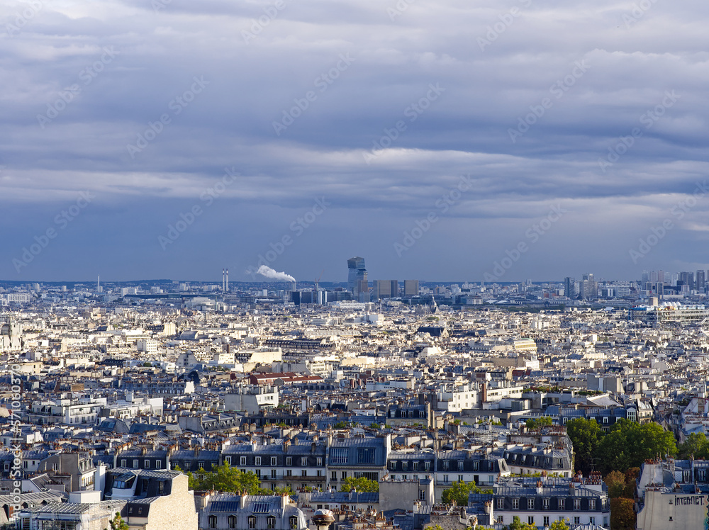 Paris overlook landscape from Montmartre hill Paris overlook landscape from Montmartre hill