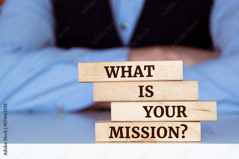 Wooden blocks with words 'What is your mission Question'. Business concept Wooden blocks with words 'What is your mission Question'. Business concept