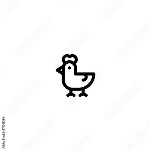 Chicken bird farming Outline Icon  Logo  and illustration Vector