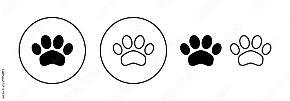Fototapeta premium Paw icon vector for web and mobile app. paw print sign and symbol. dog or cat paw