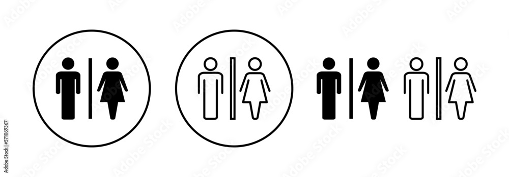 Toilet icon vector for web and mobile app. Girls and boys restrooms sign and symbol. bathroom sign. wc, lavatory