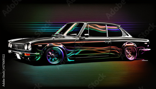 Iridescent Car  Classic Car  Generative AI