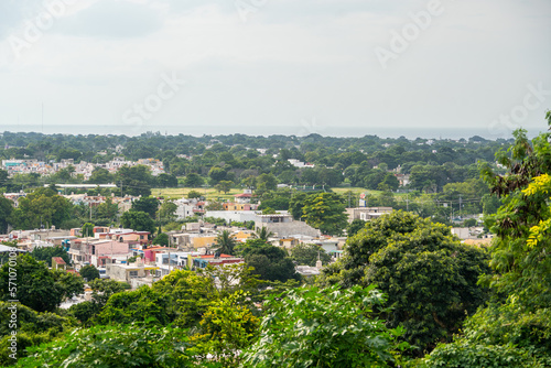  Beautiful panoramic view of the city of Campeche in Mexico.