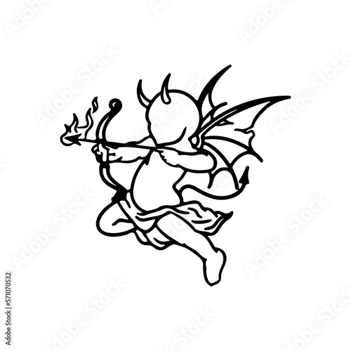 vector illustration of devil's little angel