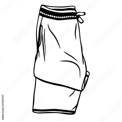 doodle shorts. linear illustration Sweatshirt. Line art style