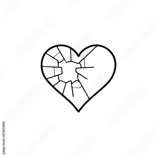 vector illustration of broken heart concept