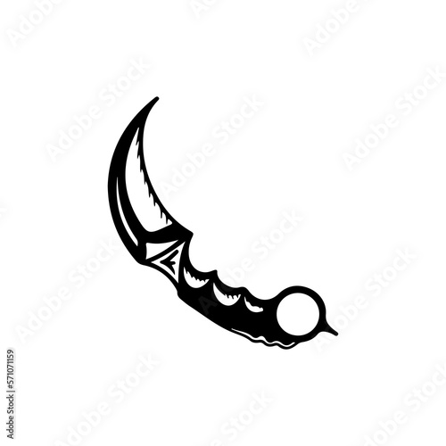 vector illustration of karambit weapon