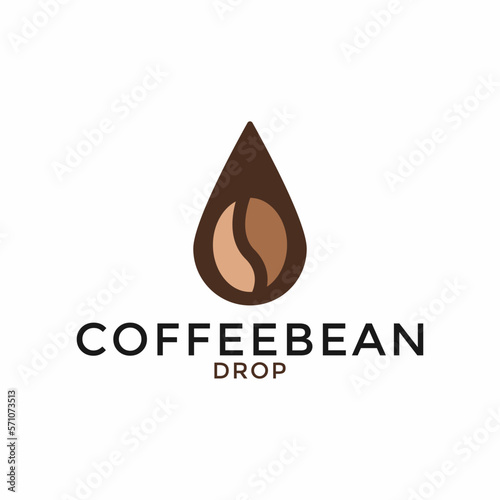 coffee bean drop logo vector icon illustration