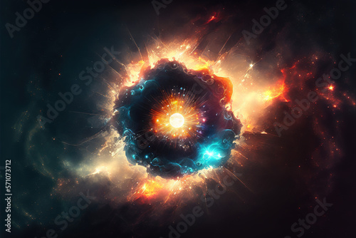 Fotografia Beautiful view of a supernova in the vastness of a distant galaxy AI