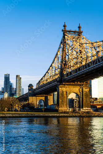 Sunset on Queensbridge in New York City during the winter. photo