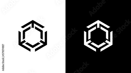 logo hexagon geometric icon style Design templates