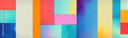 Panel kuchenny z motywem Wall with colorful and vintage texture and hand painted abstract watercolor design in the form of geometric brush strokes.