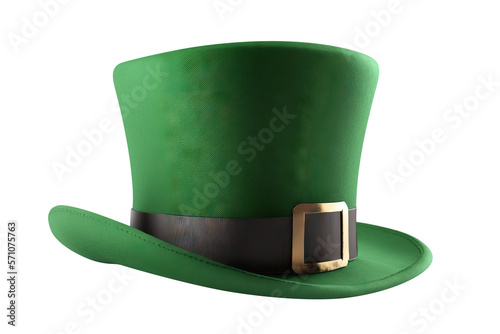 Papier peint Green St. Patrick's Day Top Hat cut out. Based on Generative AI