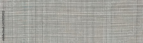 Light gray woven linen fabric with white abstract pattern on cloth background gives clean and structured look.