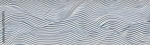 Simple and modern wave pattern in white on gray background creates ripple effect that adds touch of geometric elegance.