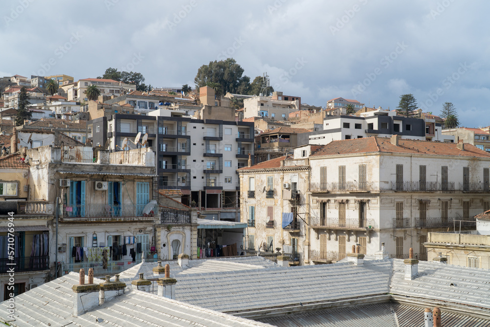 View of the buildings and streets of Skikda, North Algeria