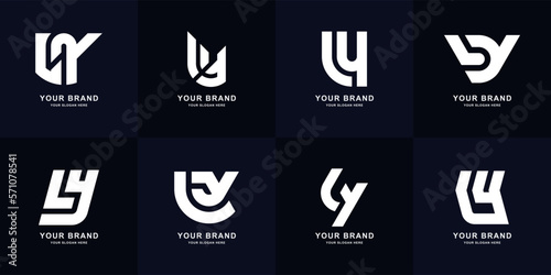 Collection letter LY or YL monogram logo design