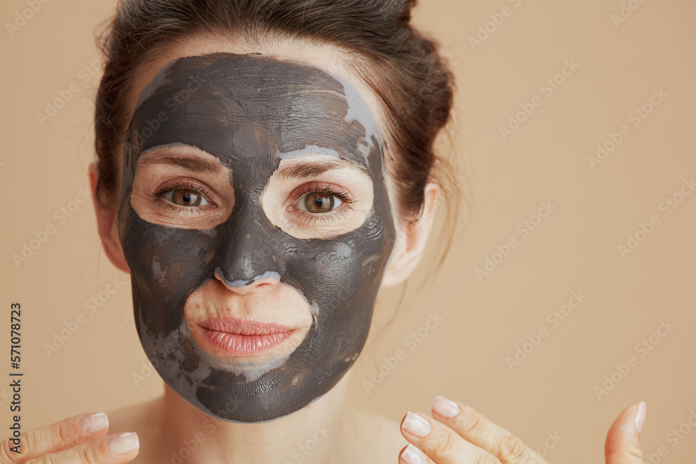 woman with cosmetic mask woman with cosmetic mask