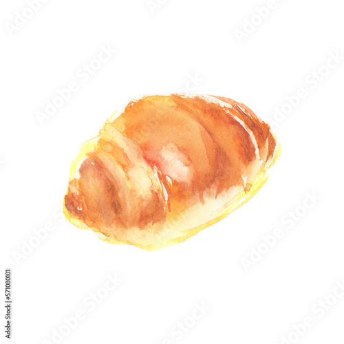水彩で描いたロールパンのイラスト