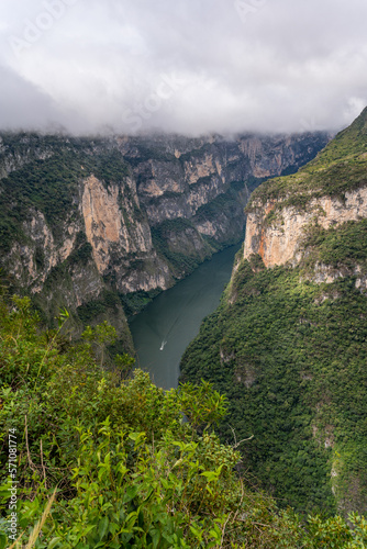 Beautiful view of the majestic Canyon del Sumidero in Mexico. 