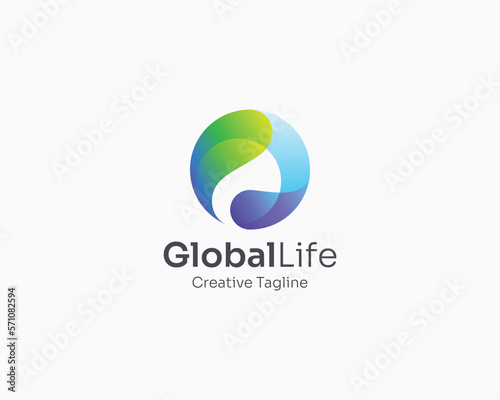 Valokuvatapetti Colorful global life technology logo