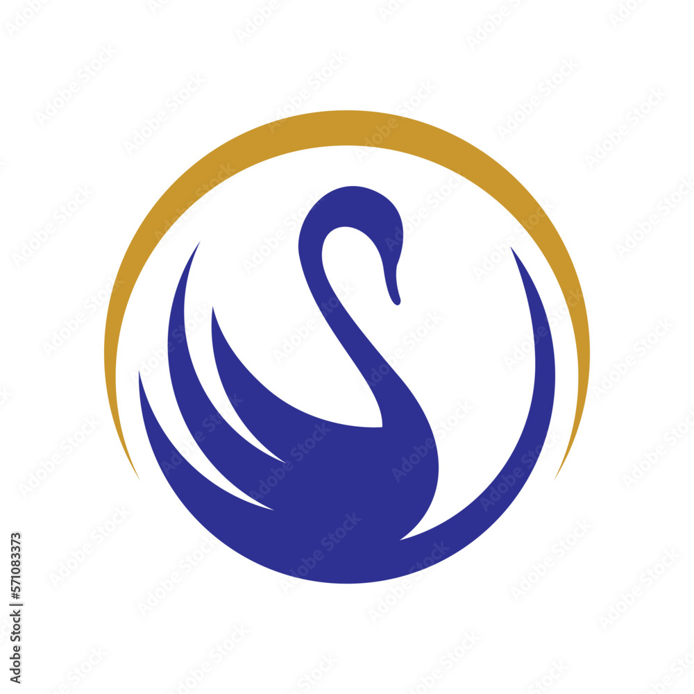 Naklejka premium Swan logo images illustration