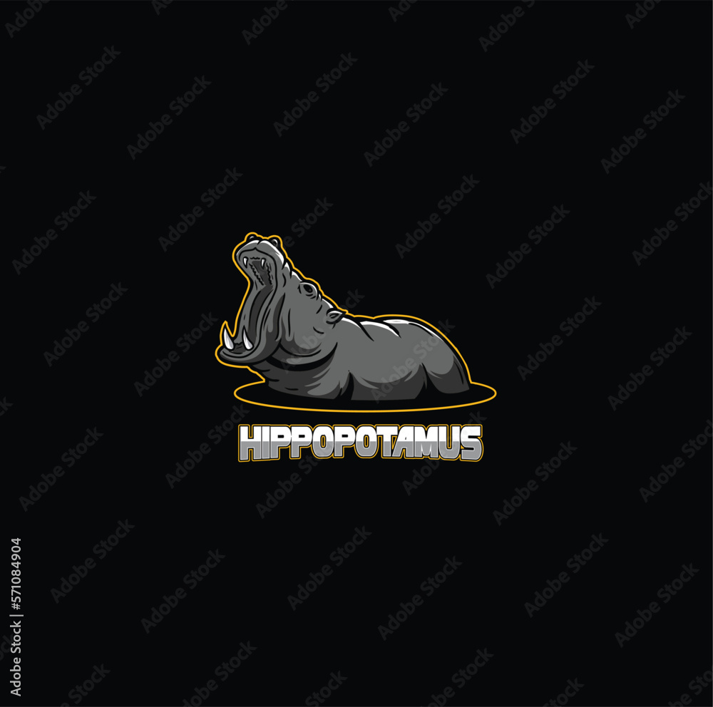 hippopotamus mascot logo