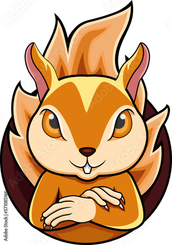 Cute angry squirrel mascot design