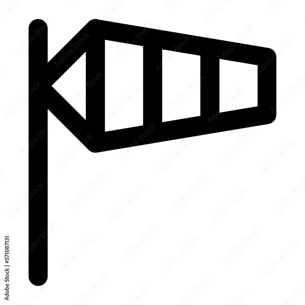 Windsock in outline icon. Wind direction, indicator Windsock in outline icon. Wind direction, indicator