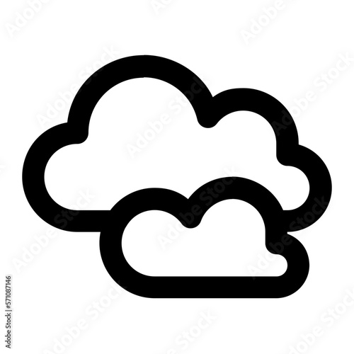 Clouds in Outline icon. Cloudy Weather Symbol