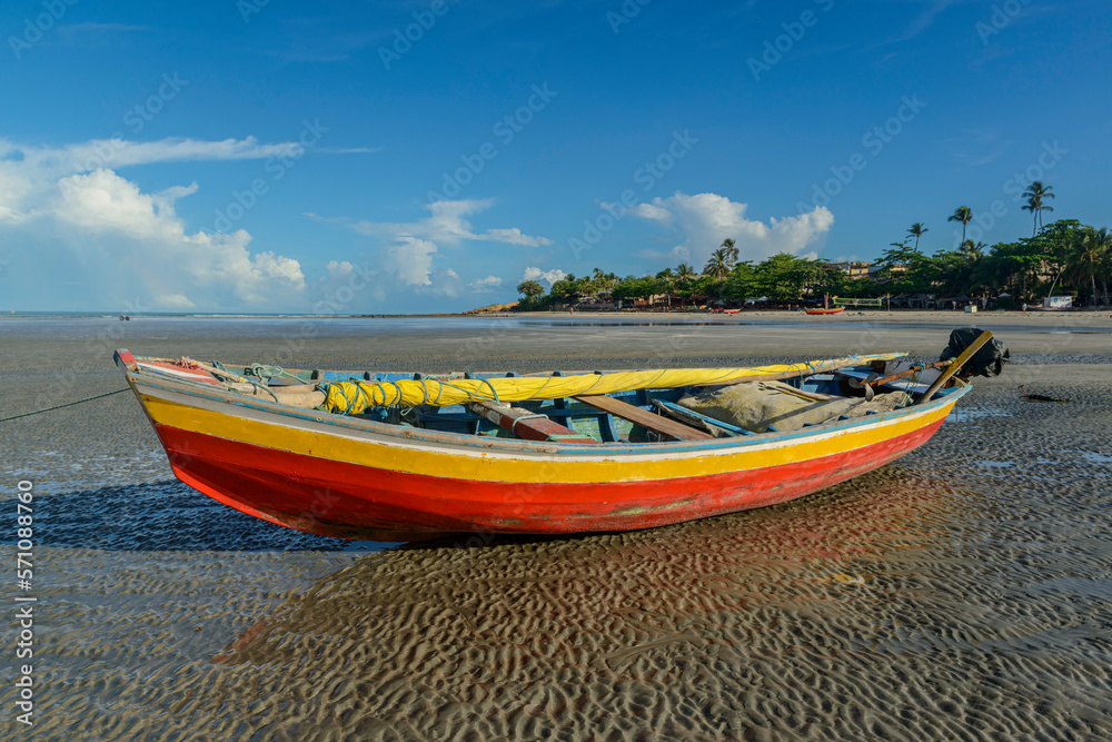 Fishing boats on the beach of Jericoacoara, Ceará, Brazil on January 19, 2023. Fishing boats on the beach of Jericoacoara, Ceará, Brazil on January 19, 2023.