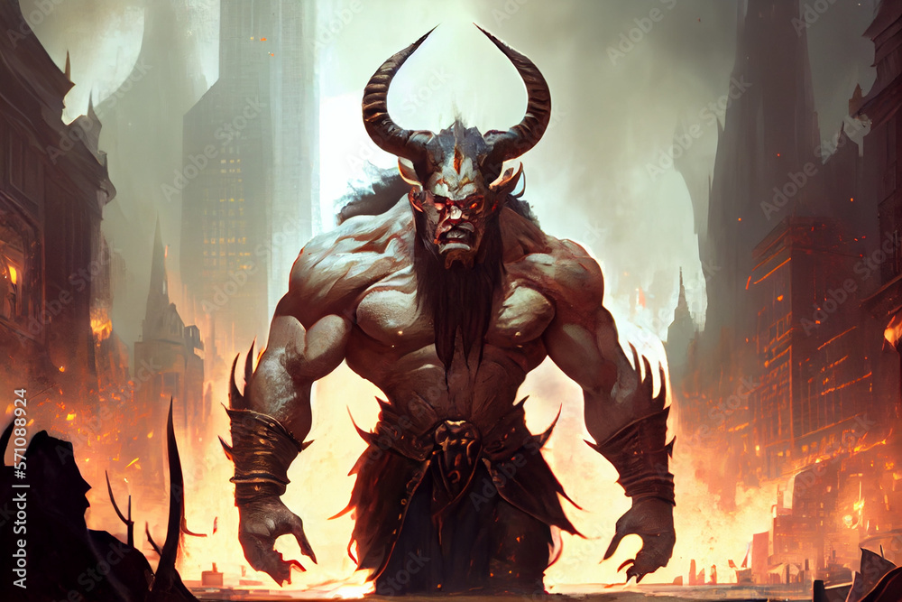 Evil satan king of hell, hades style ruler of hell. AI generated Stock