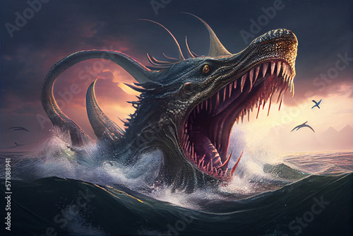 megalodon eldritch horror, AI generated © Kristian