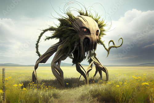 lovecraftian eldritch horror gorgon monster, AI generated photo