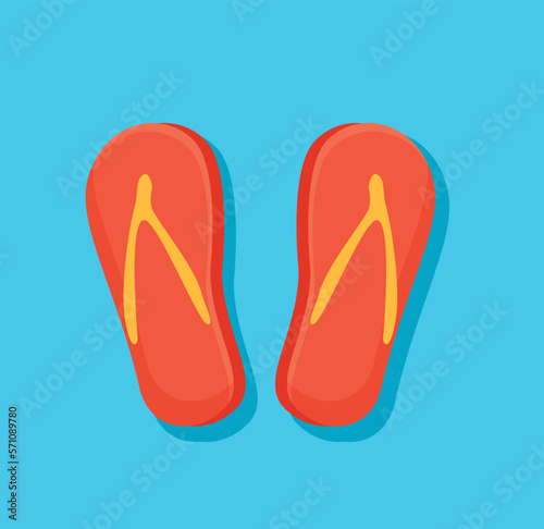 red sandals cartoon isolated vector illustration 